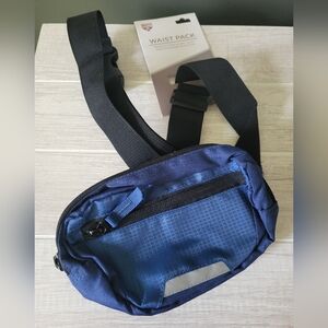 Waist Pack Bag Blue Zipper Walking Hiking Travel Running New Fanny‎ Pack